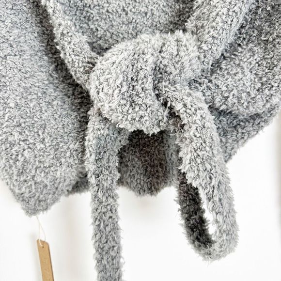SKIMS Cozy Knit Wrap Top Gray Smoke Size Small Medium Fuzzy Long Sleeve NEW - Picture 7 of 16